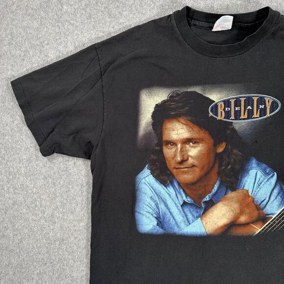 Vintage Billy Dean Tee Shirt Sized X-Large Black Short Sleeve 90s ConcertV - Picture 2 of 10